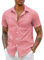 COOFANDY Mens Shirts Short Sleeve Shirts Casual Shirts Plaid Shirts Summer Shirt Slim Fit Checked Shirts Button Down Shirts Office Shirts Work Shirts Plaid-Red L