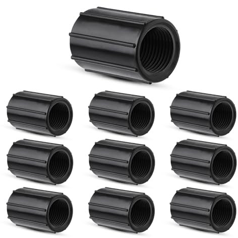 PEUTIER 10pcs 1/2 Inch Female Threaded PVC NPT Connector, Double Female Thread Coupling Sprinkler Irrigation System Accessories for Yard Lawn Garden