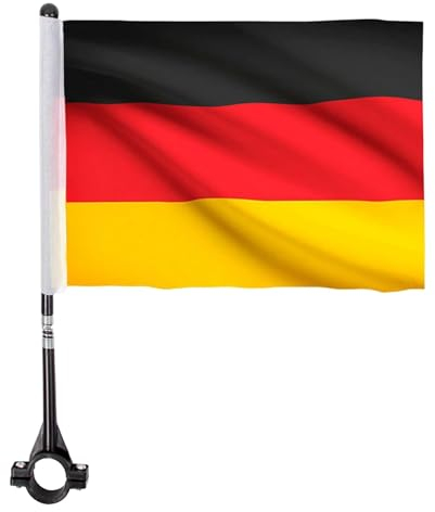 Deutschland Flagge für Fahrrad, Kleine Deutschland Flagge Autofahne Autoflagge Fanartikel für Fußball Fans, DE Fahrradflagge Fahrradfahne Deutschland Fahrrad Fahne für Fußball EM (DE)