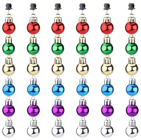 Sixfolo 36 Stück Weihnachtskugeln Bart Weihnachten Bartschmuck Clip Christbaumkugeln Bart aus Kunststoff Mini Bartkugeln Bunte Lustiges Männer Bart Ornamente für Weihnachten Party Bartdeko
