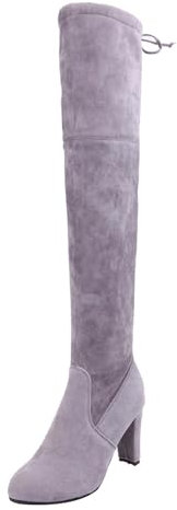 Stallschuhe Damen Gummistiefel Gefüttert Kinder Stiefel Weiche Winter MidSolid Warme Stiefel Klassische frauen Farbe Lowwheel Frauen frauen Stiefel Reitstiefeletten Damen Herbstschuhe Damen (Grey, 41)