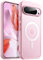 JETech Cover Magnetica per Google Pixel 9/9 Pro 2024, Compatibile con MagSafe, Traslucida Opaco Retro Antiurto Cellulare Custodia (Rosa Quarzo)
