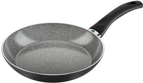 BALLARINI Bari Bratpfanne, 28 cm, Aluminium, Keramikbeschichtung, Kratzfeste Beschichtung, Keramikpfanne für alle Herdarten, Induktionsgeeignet [Made in Italy], Schwarz / Grau