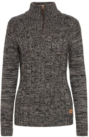 OXMO OXPhepe Damen Strickpullover Troyer Grobstrick Pullover