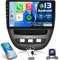 2G+64G Android 13 Autoradio für Toyota Aygo/Peugeot 107/Citroen C1 2004-2014, 10.1 Zoll Touchscreen Stereo, Wireless Carplay & Android Auto/GPS/WiFi/Bluetooth/EQ/FM RDS Radio