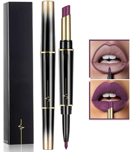 16 Farben langanhaltender Lippenstift und Lippenkonturenstift-Kombination, Lippenkonturenstift und Lippenstift für Frauen, langanhaltender Lippenstift,matter Lippenkonturenstift (12#)