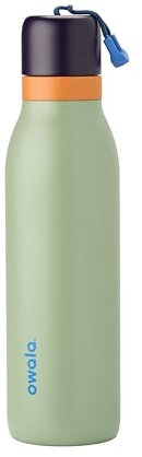 Owala FreeSip Twist Insulated Stainless Steel Water Bottle with Straw for Sports and Travel, BPA-Free, 18-oz, Blue/Green (Camo Cool)