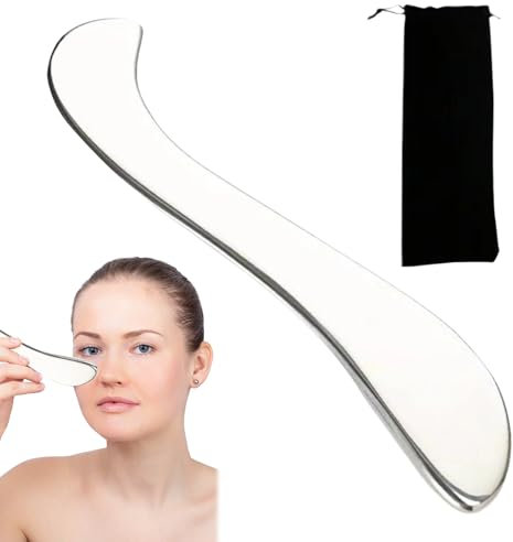 Gua Sha Edelstahl,Gua Sha Massagewerkzeug,Gua Sha Schaber,Grade Faszien Tool zum Reiben,Lymphdrainage Massagegerät,Massage Tool für Beine,Rücken, Gesicht, Nacken, Muskelentspannung