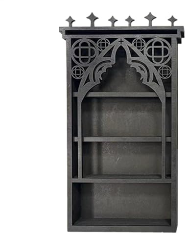 Verzauberte Regale - Andenkenschelfmauer, Gothic Gem -Lagerschrank | Wand Organizer Rack, Einzigartiges Andenken -Showcase -Schrank, Dekorative Hängsregal, Multi -Gebrauchshalter Für Steine und