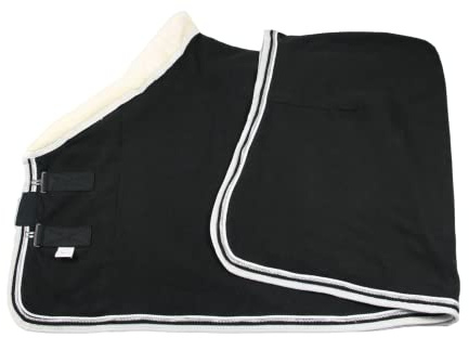 Wagner Fleece Abschwitzdecke mit Fellkragen (Schwarz/Weiss, 155)