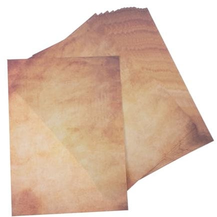 WEKADRIN 50pcs Classic Parchment Paper Old Fashioned Writing Paper Thick Sturdy for Office School Projects