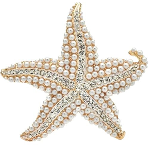 Lpitoy Étoile De Mer Broche Broches Perle Étoile De Mer Épinglette Broche Badges Bijoux Costume Broches Accessoires