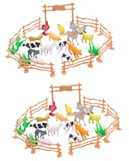 Toyvian 2sätze Teiliges Mit Simulierten Farmzaun-tierfiguren Lernspielzeug Für Mädchen Fördert Tiererkennung Und Für Zuhause Und Geburtstagsgeschenke