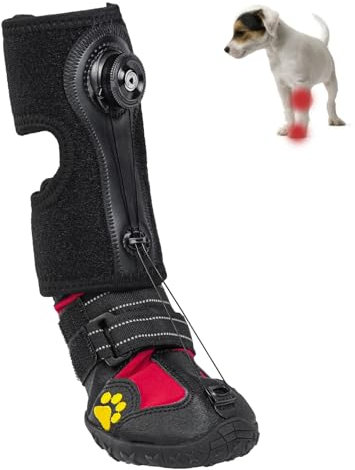 Poo4kark Fußheber mit Rolle (Keine Knöchelstütze) für Hunde. Korrigierende Hundeschuhe zum sicheren Anheben der Zehen bei Fußproblemen zur Verbesserung des Gangs bei Hunden. (Black, XL)