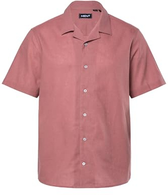 Men Plus Herren große Größen Übergrößen Menswear L-8XL Leinenmix-Hemd, Halbarm, Cubakragen, Cuba Fit Nougat 8XL 836640330-8XL