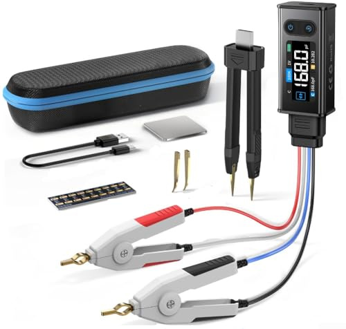 LCR-ST2 2-in-1 Digital Clamp Meter, LCR-ST2 LCR ESR multimetro palmare ±30V per l'ispezione di componenti elettronici SMD, supporta da 100 Hz a 100 kHz (LCR-ST2 alto)