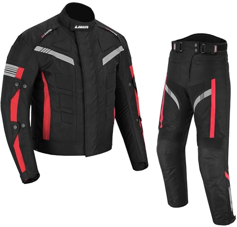 Mens Motorbike 2 Piece Suit Cordura Motorbike Jacket and Trousers CE armoured Waterproof protective Gear For mens boys Riders