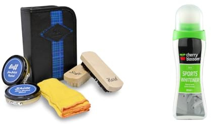 Longridge Golf Golfers Shoe Cleaning Kit & Cherry Blossom Shoe Sports Whitener Polish
