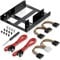 deleyCON Marco de Montaje SET para 2 Discos Duros de 2,5 SSD a Adaptador de 3,5 Soporte de Marco Extraíble Incl. Tornillos 2 Cables SATA 2 Adaptadores de Corriente y Destornillador