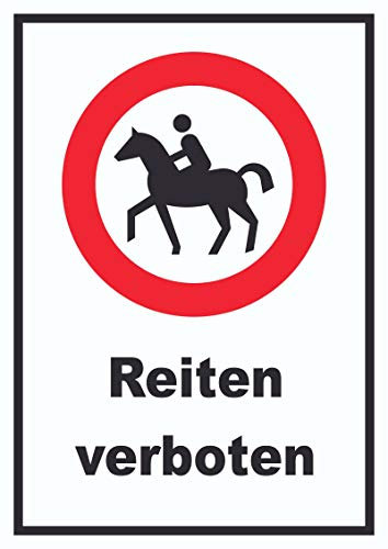 HB-Druck Reiten verboten Schild A0 Rückseite selbstklebend