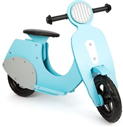 small foot 11979 Laufrad Motorroller Bella Italia aus Holz, mit leiser Gummibereifung, für Kinder ab 3 Jahren (blau)