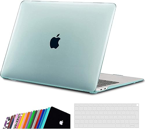 iNeseon Funda Compatible con 2021 2020 2019 2018 MacBook Air 13 Retina, Delgado Carcasa Case Dura & Cubierta Teclado para MacBook Air 13 Pulgadas A2337(M1)/A2179/A1932, Menta Verde