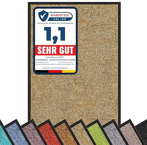 casa pura Schmutzfangmatte Rhine, Fußmatte, Türmatte für Eingangsbereich, Fußabtreter, Türvorleger, Sauberlaufmatte (90x600 cm, Beige)