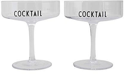 Design Letters 10202004COCKTAIL Bicchieri da Cocktail (Set da 2 pz.), Calce di Soda