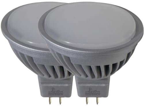 LED ATOMANT Pack 2x Bombilla LED MR16 12V/24V 7W Regulable. Color Blanco Neutro (4500K). 600 Lumenes. 120 grados. GU5.3