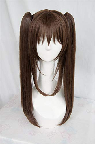 LanTing Cosplay Wig Hand Shakers Bind Single Gear Brown Mix Wigs Corta Cosplay Party Fashion Anime Human Costume Full wigs Synthetic Haar Heat Resistant Fiber Style 1