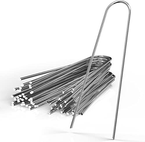 INTIRILIFE 50 x Erdanker 150 x 25 x 2,9 mm aus verzinktem Stahl Rostfrei - Unkrautvlies Befestigung Erdnagel Bodennagel Widerhaken