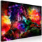 decomonkey Bilder Tiere Abstrakt 60x40 cm 1 Teilig Leinwandbilder Bild auf Leinwand Vlies Wandbild Kunstdruck Wanddeko Wand Wohnzimmer Wanddekoration Deko Pferd bunt