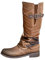 Stivaletti Stivali Western Stivali da Donna Classici con Tacco Basso e Testa Quadrata Ricamata da Cowboy Occidentale da Rodeo (39,Marrone)