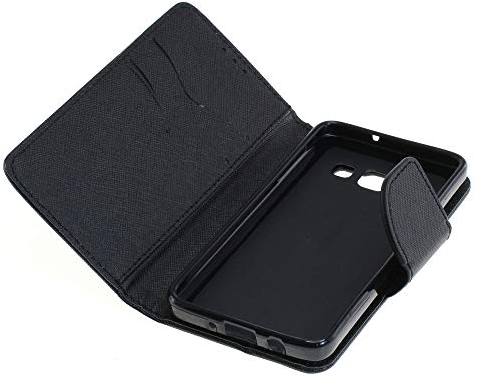 Mobilfunk Krause - Book Case Fancy Etui Handytasche Tasche Hülle für Samsung Galaxy A3 (2015) (Schwarz)