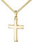 JEVELION Goldkette mit Kreuz 585 Gold 14 Karat für Damen, Herren und Kinder Kettenanhänger in gewölbter Form + Schmuck-Etui mit Kette 40 cm