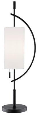 Lite Source Table LAMP, Black/Off White Fabric Shade, E27 Type A 40W LS-23505BLK/WHT