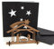 Logbuch-Verlag 3 Weihnachtskarten schwarz weiß quadratisch 15 cm mit Umschlag + kleine Krippe aus Holz als mini Geschenk