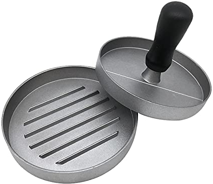 Parthan Hamburgerpresse - Burger Pattie Presse, Antihaft Hamburger Press aus Aluminium, für Patty, BBQ, Grill und Küche (Größe: 12 x 9 cm)