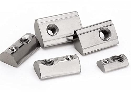 50x M4 Nutenstein für 6mm Nut 6 mit Zentrierung und Federkugel für 3D Drucker und CNC20x20 Hammermutter 2020