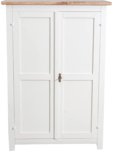 Biscottini Schrank aus Massivholz 100x25x68 cm | Rustikaler Kleiderschrank aus Holz | Vintage Kleiderschrank