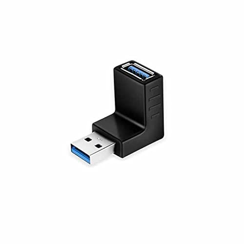 YSJJZRL Adaptateur coudé USB 3.0 mâle vers femelle, 90 degrés mâle vers femelle, connecteur USB type A mâle vers adaptateur femelle de type A