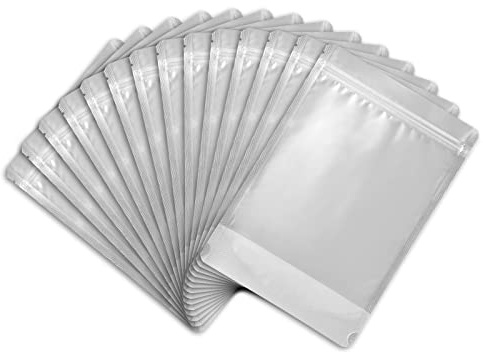 LZLPACKING 100 Pieces Reusable mylar bags,Smell Proof bags,Stand Up Food Storage Bags(18 * 26cm, 7x10 Inch)