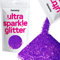 Hemway Ultra Sparkle Glitter - Fluorescent Purple | 100g Multi Size Metallic Flakes for Resin & Epoxy Crafts | Supplies for Tumblers, Festival, Hair, Face, Body, Eye & Nail Art Decoration