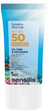 Sensilis - Matt Gel 50 Invisible, Anti-Ageing-Gel mit hohem Sonnenschutz, Vitamin E, Allantoin, schützt vor UVA, UVB, mattiert, spendet Feuchtigkeit und beruhigt, für alle Hauttypen geeignet - 40 ml