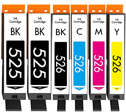 Cartridgeify 6er-Pack PGI-525 CLI-526 Druckerpatronen Kompatibel mit Canon 525 526 Patronen, für Pixma MG5150 MG5250 MG5350 IP4850 IP4950 IX6550 MX885 MX715 MX895 MG6150 MG6250 MG8150 MG8250