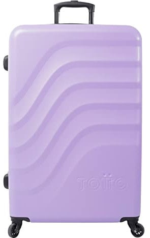 TOTTO - Maleta Rígida Grande, Modelo Bazy, 51.8 x 78.8 x 30 cm, Capacidad 98 L, Alta Resistencia a Impactos, Ruedas 360º, Manija Telescópica, Correas de Compresión Internas, Candado TSA, Color Morado