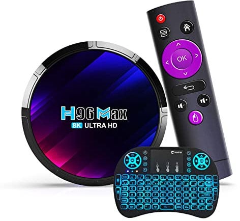 TV Box, H96 MAX Android 13.0 Smart Box 4GB RAM 64GB Emmc RK3528 Quad-Core 64Bit ARM Corter-A53 CPU Mali G31 MP2 GPU 8K Output BT5.0 2.4Ghz/5Ghz Wifi 100M LAN Enternet,4GB+32GB