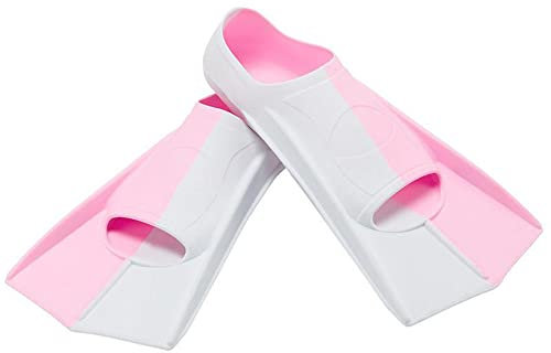 ENEN Pinne Corte da Nuoto e Snorkeling, Pinne Nuoto Piscina Pinne da Snorkeling per Adulti e Bambini per Apnea Immersioni e Snorkeling (XS(30-32 Metri),Rosa e Bianco)