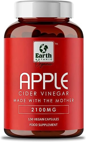 Earth BOTANIC Organic High Strength Apple Cider Capsule with Mother 120 Count