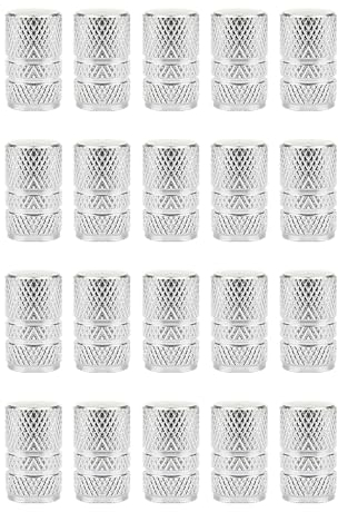 SENZEAL 20 Stück Ventilkappen Auto Aluminium Reifenventilkappen Universal Runde Stil Autoreifen Ventilkappen Ventilschutzkappen für Auto LKW Motorrad Fahrrad (Silber)